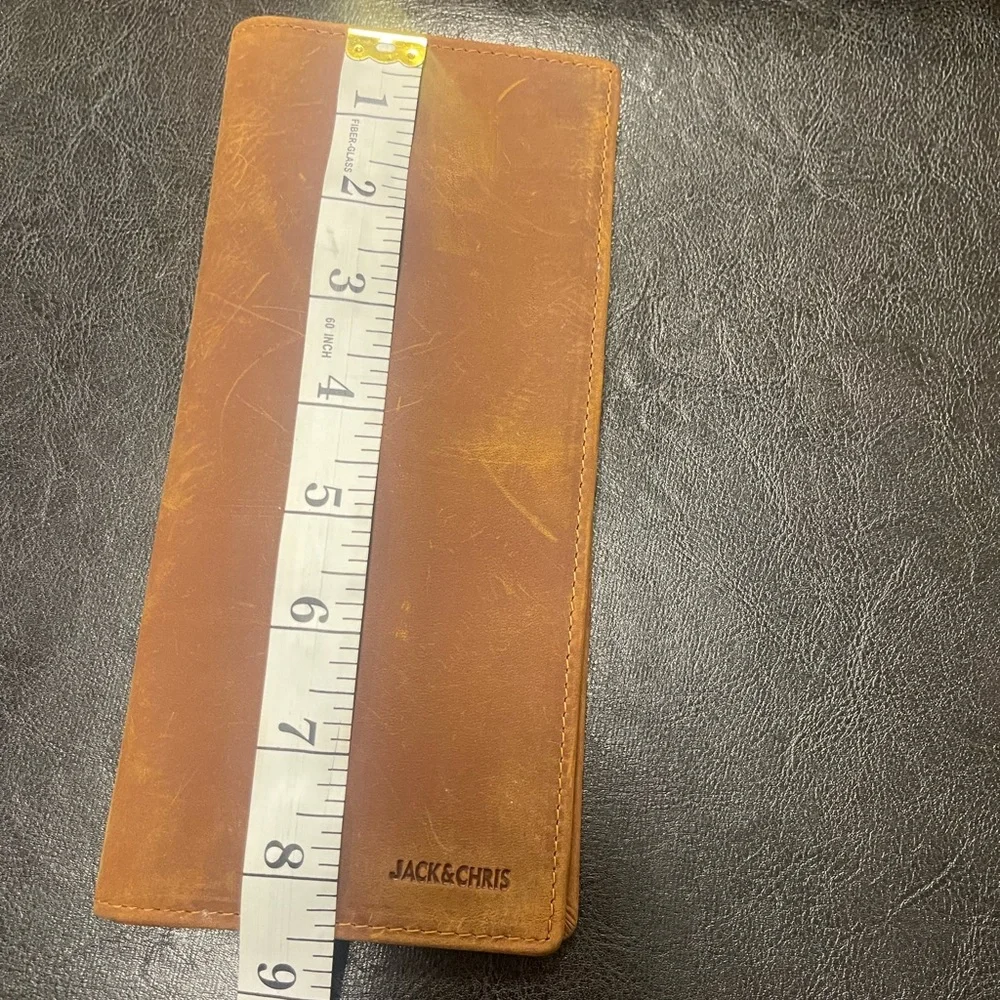 NWOT Jack & Chris waxed leather slim fold long wallet
